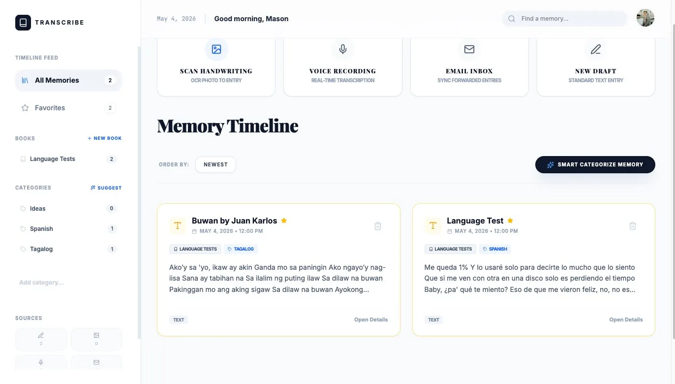 Transcribe AI Journaling